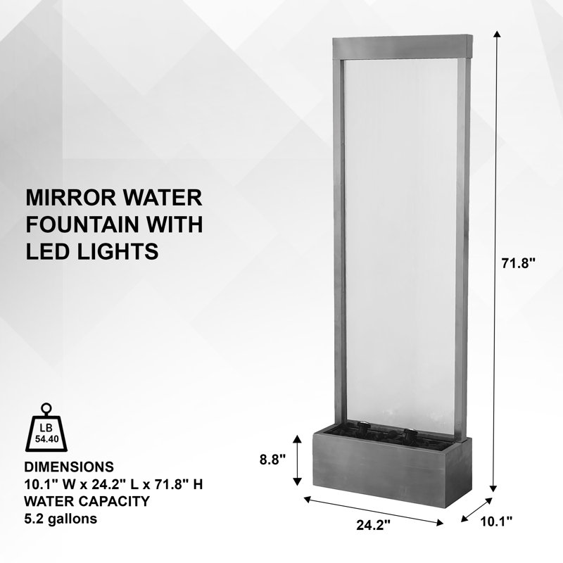 Latitude Run® Stanya Indoor Weather Resistant Floor Fountain with Light